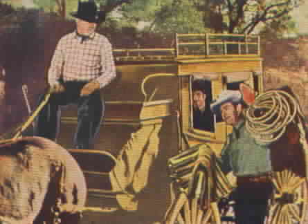 Kilgore hitches a ride on the stagecoach.