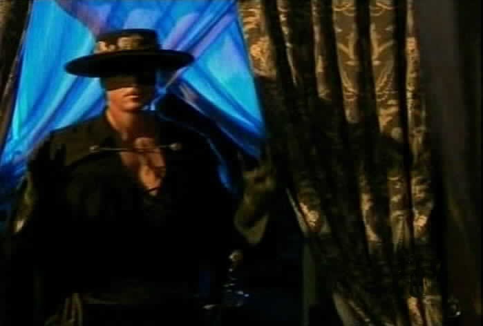 Zorro enters Esmeralda's room.