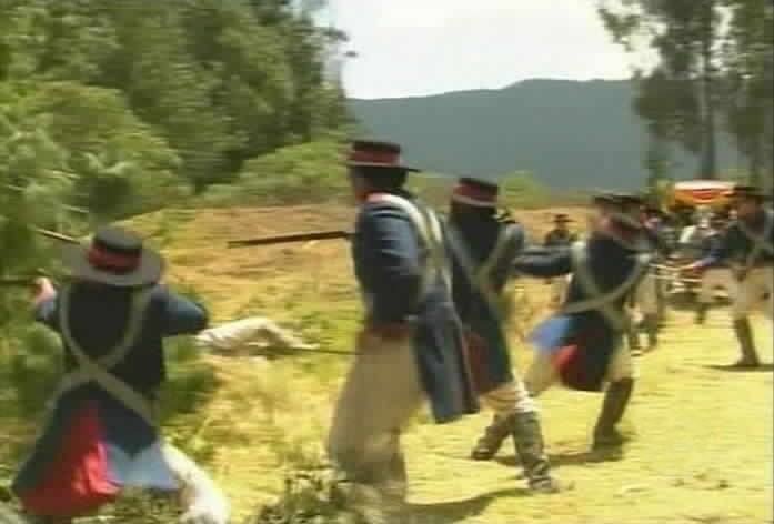 Zorro attacks the soldiers.