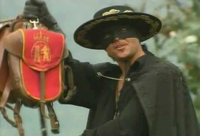 Zorro steals the tax money.