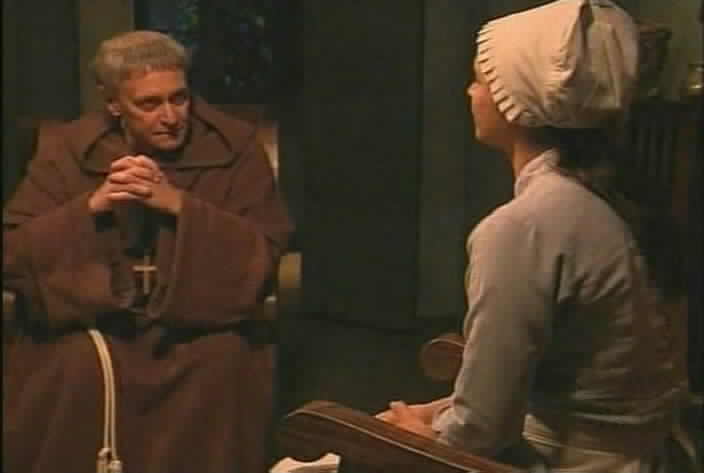 Padre Tomas tells Maria Pia that Fernando wants to see the dagger.