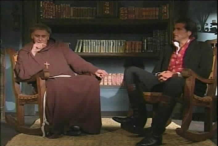 Padre Tomas and Diego speak of Esmeralda.