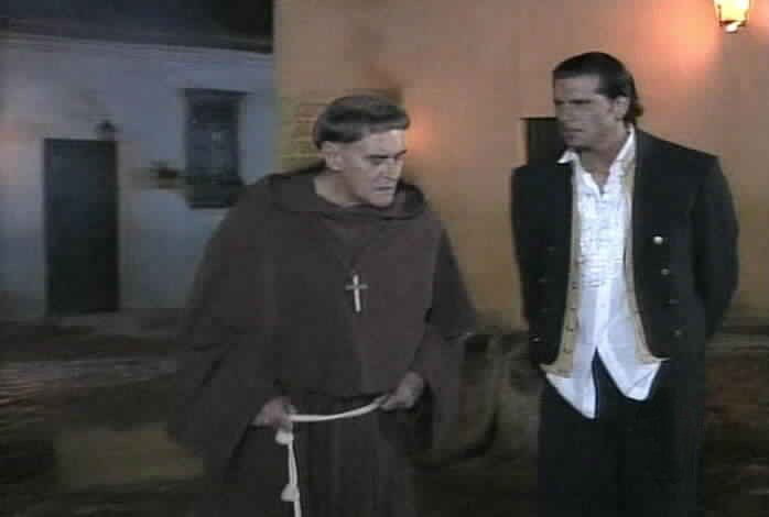 Padre Tomas reminds Diego that Zorro seeks justice, not revenge.