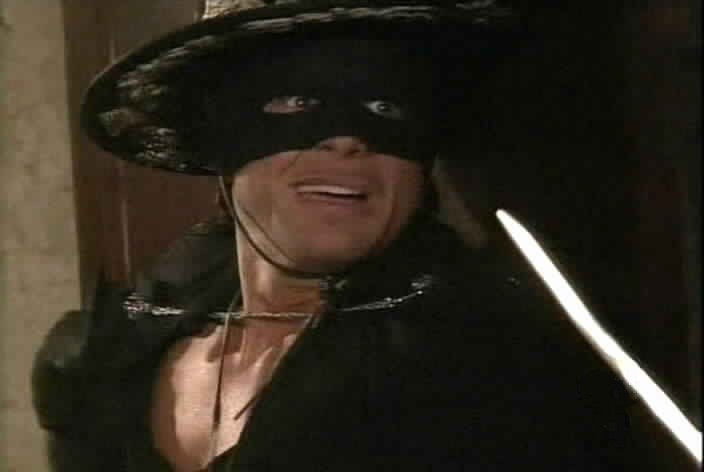 Zorro is surprised to find more soldiers in front of him.