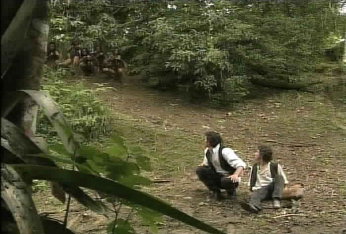 Diego and Bernardo see a group of Amazon warrier women near the top of the hill, ready to attack.