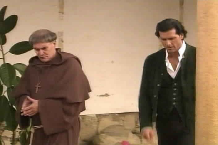 Diego and Padre Tomas discuss Sara Kali.