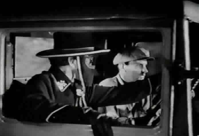 Zorro tries to catch up to the train in a truck.