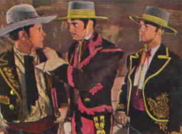 Don Diego, Ramon, and Gonzales look for the escaped man.